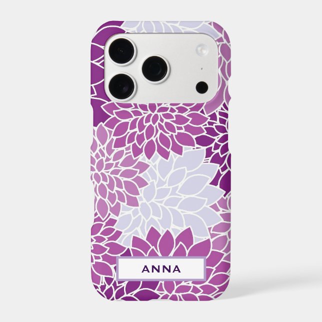 Personalized Purple Flower Pattern iPhone Case (Back)