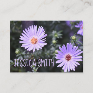 Personalized Purple Flowers Garden Photo Floral Business Card