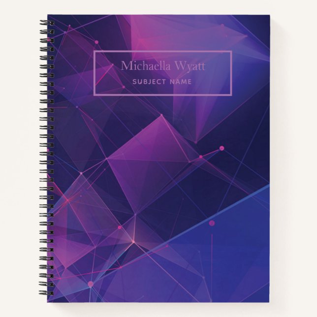 Personalized Purple Geometric Graph Paper Notebook (Front)