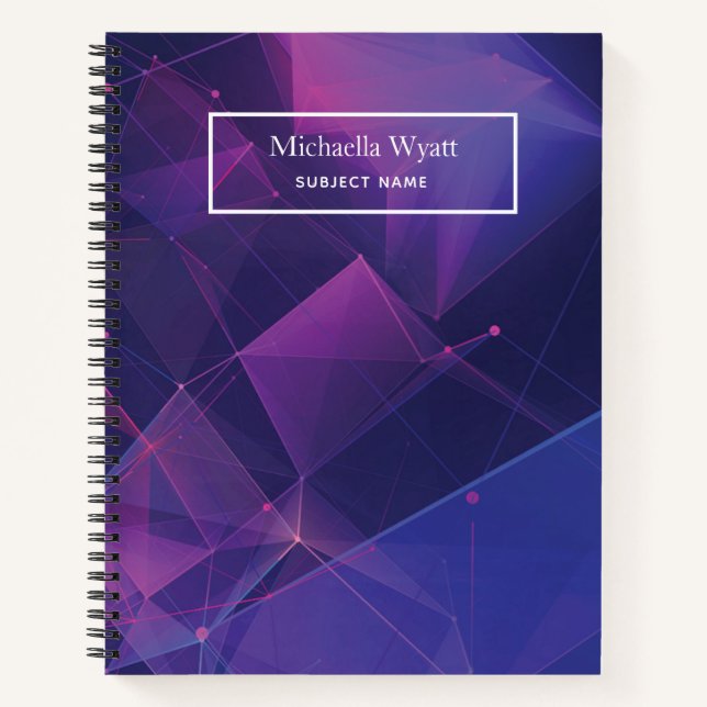 Personalized Purple Geometric Simple Graph Paper Notebook (Front)