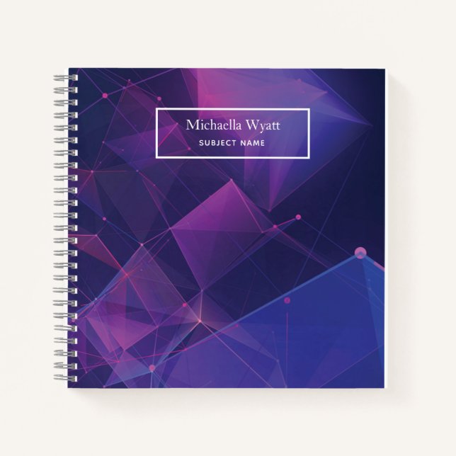 Personalized Purple Geometric Simple Modern Notebook (Front)