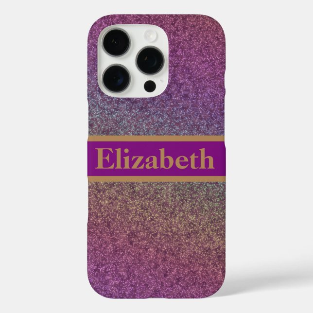 Personalized Purple Glitter Faux Foil Confetti Case-Mate iPhone Case (Back)