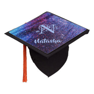Personalized Purple Glitter  Graduation Cap Topper