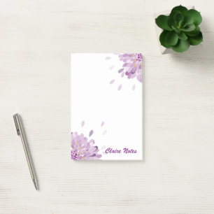 Personalized Purple Globe Flower Post-it Notes