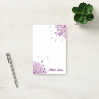 Personalized Purple Globe Flower Post-it Notes