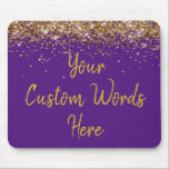 Personalized Purple Gold Assistant Birthday Gift Mouse Pad<br><div class="desc">personalized birthday gift gaming gamer,  custom anniversary present for her,  elegant glitter new job coworker,  grad graduation sparkle chic sparkly,  twinkle sweet 16 quinceanera 15th,  purple gold mousepad mouse pad,  boss secretary assistant nurse teacher,  Christmas wife mom girlfriend mum,  work desk accessories supplies rectangle,  computer home office decor name</div>