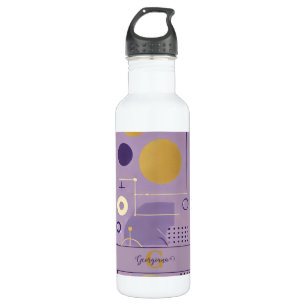 Personalized Purple & Gold Scandinavian Minimalist 710 Ml Water Bottle