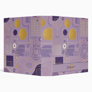 Personalized Purple & Gold Scandinavian Minimalist Binder