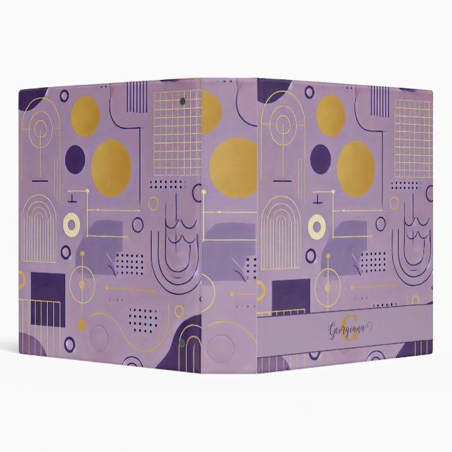 Personalized Purple & Gold Scandinavian Minimalist Binder (Background)