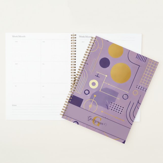 Personalized Purple & Gold Scandinavian Minimalist Planner (Display)