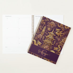 Personalized Purple & Gold Victorian Chinoiserie Planner