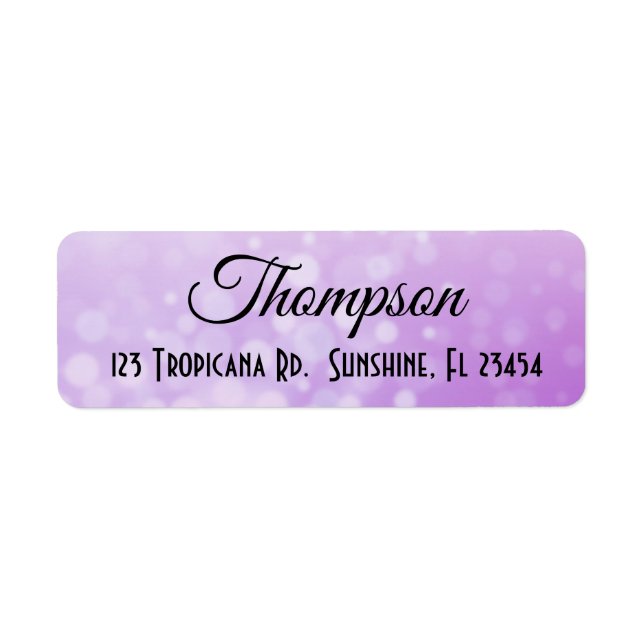 Personalized Purple Gradient  Return Address Label (Front)