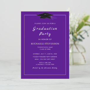 Personalized Purple Graduation Invitation Template