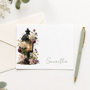 Personalized Purple & Green Floral Thank You Card