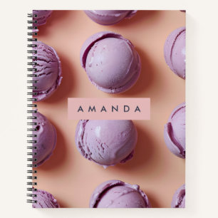 Personalized Purple Ice Cream Scoop Notebook