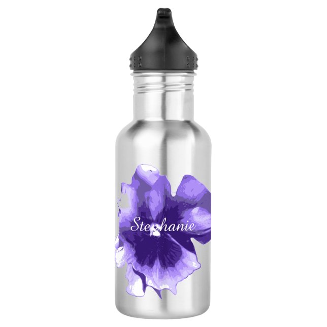 Personalized Purple Iris Water Bottle (Right)