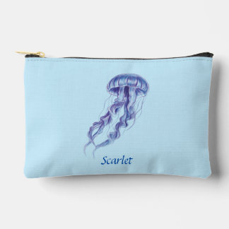 Personalized Purple Jellyfish illustration design Accessory Pouch