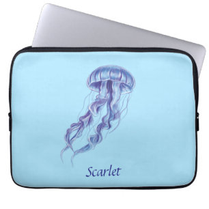 Personalized Purple Jellyfish illustration design Laptop Sleeve