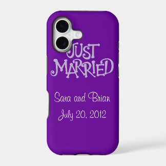 Personalized Purple Just Married iPhone 5 Case