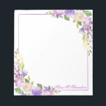 Personalized Purple Lavender Watercolor Floral Not Notepad<br><div class="desc">Elegant stationery note pad. Easy to edit and add your name,  business name,  monogram. Hand painted watercolor floral bouquet of roses in lavender,  purple,  violet,  peach,  mauve. Give them during or send them for any occasion.  Makes great keepsake.  Add your thank you message.</div>
