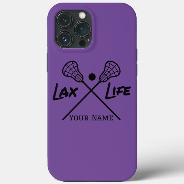 Personalized Purple LAX (Lacrosse) Life  Case-Mate iPhone Case (Back)