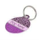 Personalized Purple Leopard Print Glitter
