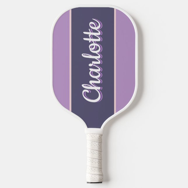 Personalized Purple Lilac Retro Typography Pickleball Paddle (Front)