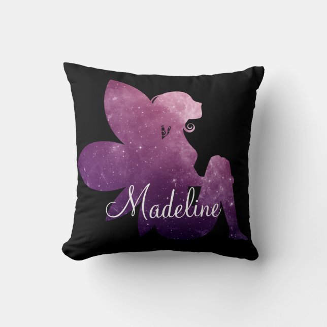 Personalized Purple Magical Fairy Throw Pillow (Front)