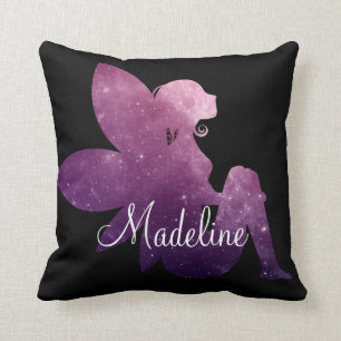 Personalized Purple Magical Fairy Throw Pillow