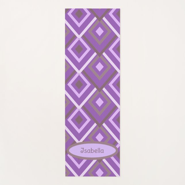 Personalized Purple Modern Abstract Yoga Mat (Front)