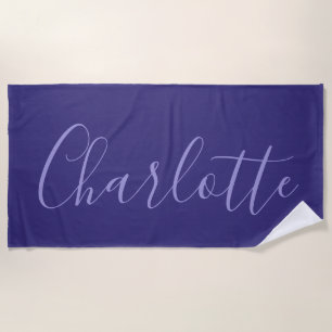 Personalized Purple Modern Simple Beach Towel