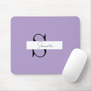 Personalized Purple Mousepad with Initial and Name