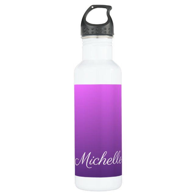 Personalized purple ombre 710 ml water bottle (Front)