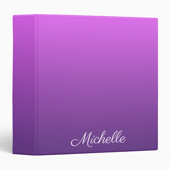 Personalized purple ombre binder (Front/Spine)