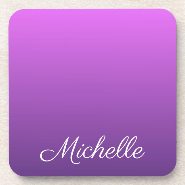 Personalized purple ombre coaster (Front)
