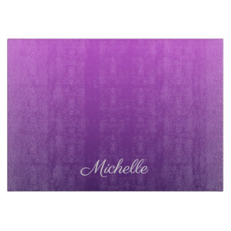 Personalized purple ombre cutting board
