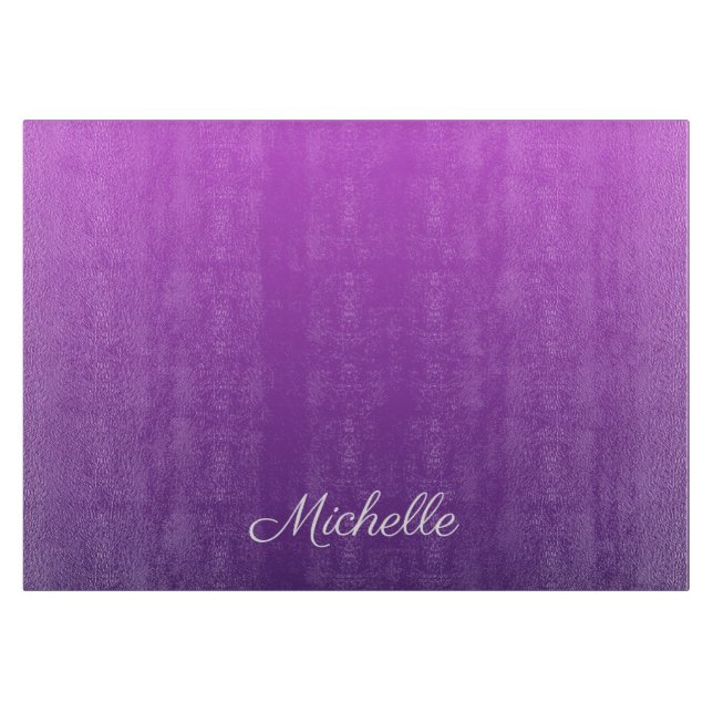 Personalized purple ombre cutting board (Front)