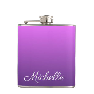 Personalized purple ombre hip flask