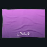 Personalized purple ombre kitchen towel<br><div class="desc">Personalized purple ombre</div>