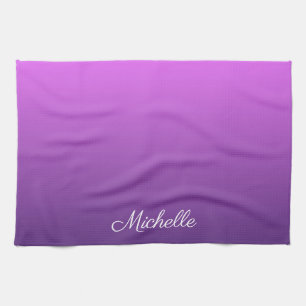 Personalized purple ombre kitchen towel