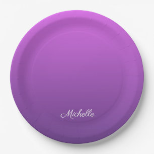Personalized purple ombre paper plate
