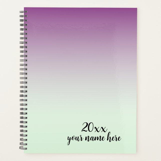 Personalized Purple Ombre Planner Notebook (Front)