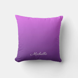 Personalized purple ombre throw pillow