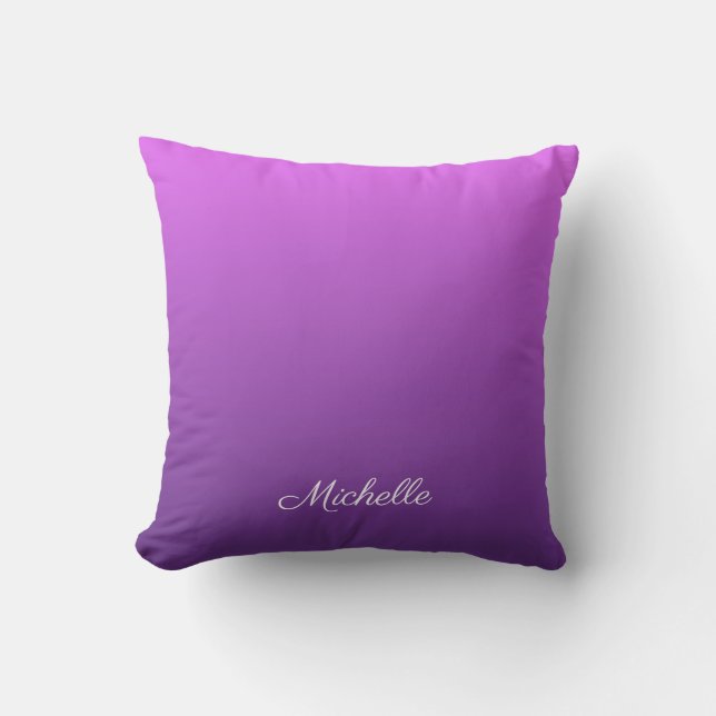 Personalized purple ombre throw pillow (Front)