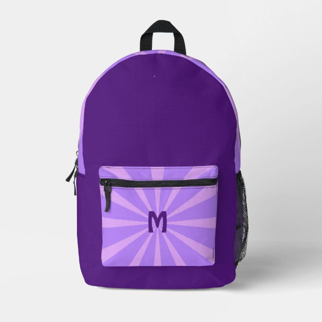 Personalized purple optical illusion modern printed backpack (Front)