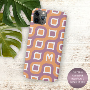 Personalized Purple Orange White Midcentury iPhone 11 Pro Max Case
