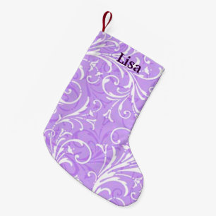 Personalized Purple Ornamental Christmas Stocking