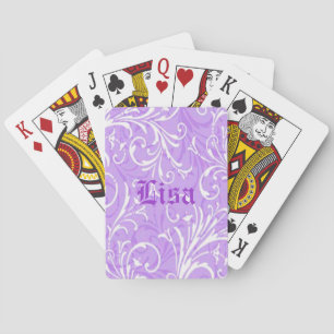 Personalized Purple Ornamental Playing Cards