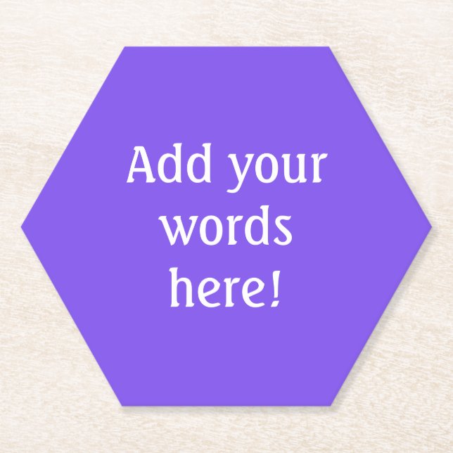 Personalized Purple Paper Coaster (Front)