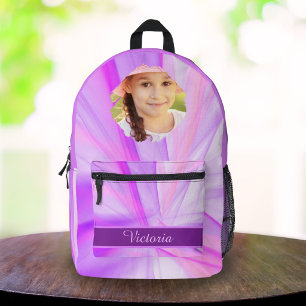 Personalized Purple Pastel Girls Back-to-School Printed Backpack